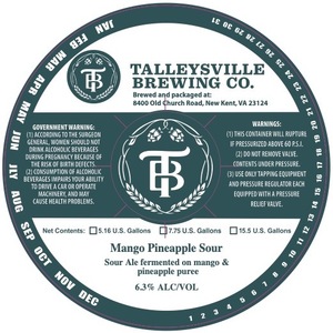 Talleysville Brewing Co. Mango Pineapple Sour