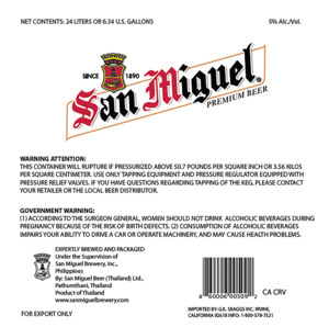 San Miguel Premium Beer May 2023