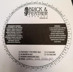 Brick & Feather Brewery Letters From Zelda May 2023