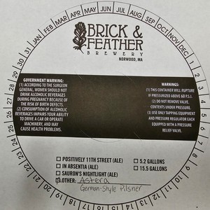 Brick & Feather Brewery Astera June 2023