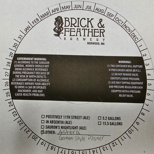 Brick & Feather Brewery Astera