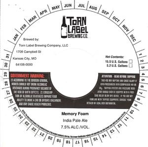 Torn Label Brewing Company Memory Foam May 2023