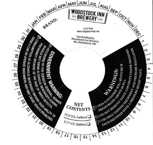 Woodstock Inn Brewery Lost Time New England Pale Ale