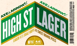 Axe & Arrow Brewing High St Lager May 2023