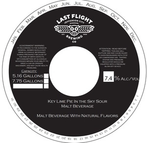 Last Flight Brewing Co Key Lime Pie In The Sky Sour Malt Beverage May 2023