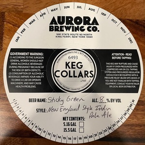 Aurora Brewing Co Sticky Green March 2024