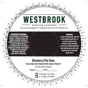 Westbrook Brewing Company Blueberry Pie Gose