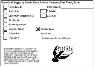 Martin House Brewing Company Patient Zero