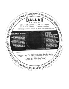 Ballad Brewing Women's Day India Pale Ale