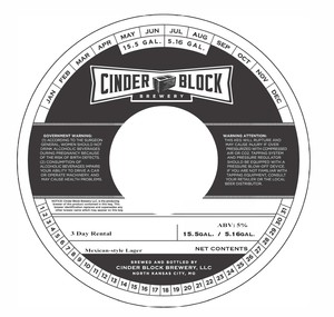 Cinder Block Brewery 3 Day Rental