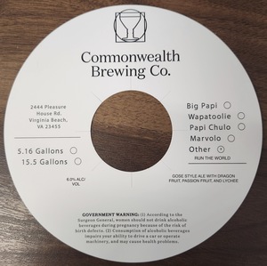 Commonwealth Brewing Co Run The World