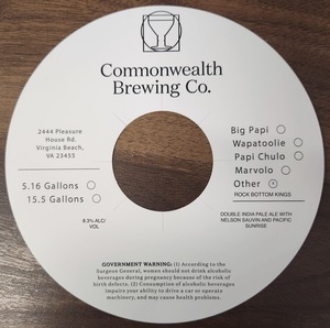 Commonwealth Brewing Co Rock Bottom Kings