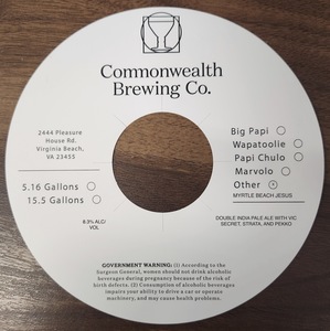 Commonwealth Brewing Co Myrtle Beach Jesus