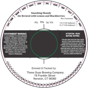 These Guys Brewing Company Smashing Shandy Ale Brewed W/ Lemon And Blackberry Puree