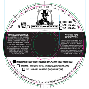 Perezidential Stout Irish-style Stout April 2024
