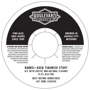 Boulevard Brewing Co Tiramisu Stout