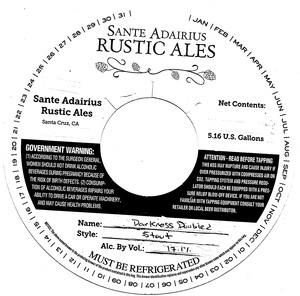 Sante Adairius Rustic Ales Darkness Doubled