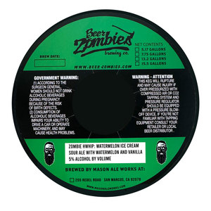 Beer Zombies Brewing Zombie Hwhip: Watermelon Ice Cream April 2024