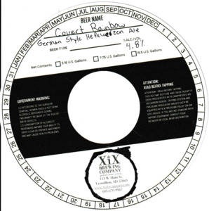 Xix Brewing Company Covert Rainbow German Style Hefeweizen Ale