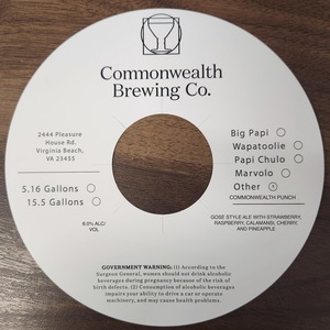 Commonwealth Brewing Co Commonwealth Punch