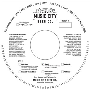 Music City Beer Co. Shandy