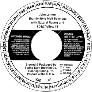 Spring Dam Brewing Co. John Lemon