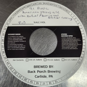 Back Porch Brewing 91 Divoc