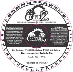 Copperz Brewing Co Neuseelander Kolsch Ale