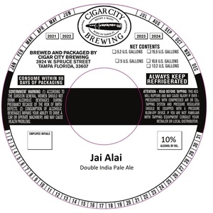 Cigar City Brewing Jai Alai