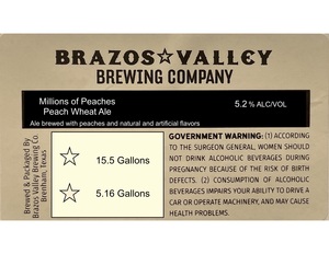Brazos Valley Brewing Company Millions Of Peaches Peach Wheat Ale