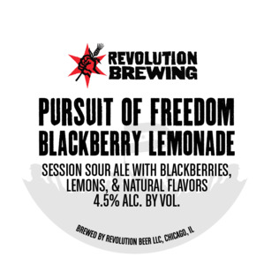 Revolution Brewing Pursuit Of Freedom Blackberry Lemonade