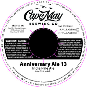 Cape May Brewing Co Anniversary Ale 13